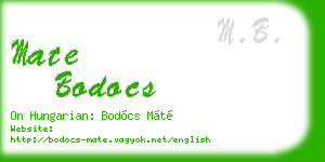 mate bodocs business card