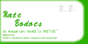 mate bodocs business card